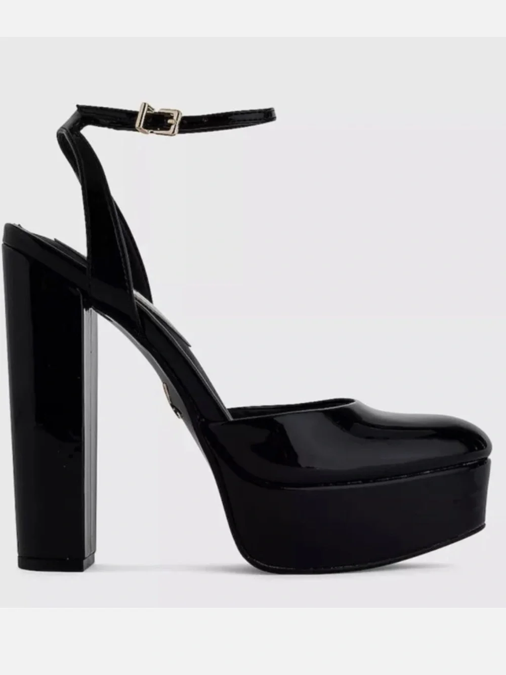 Express Black Patent Platform Pumps